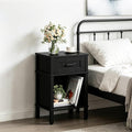 Black Nightstand with Drawers, Small Night Stand, Bedside Table with Drawers by Unknown
