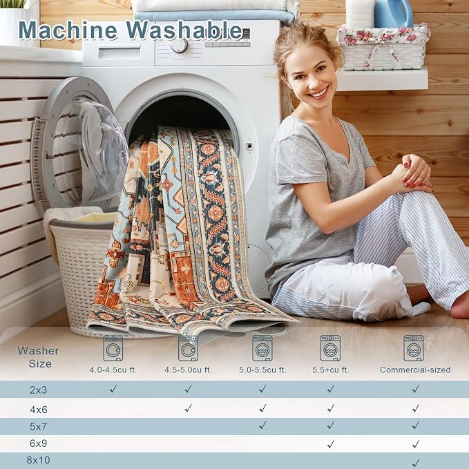 Macgace Washable Vintage Area Rug - Image 9