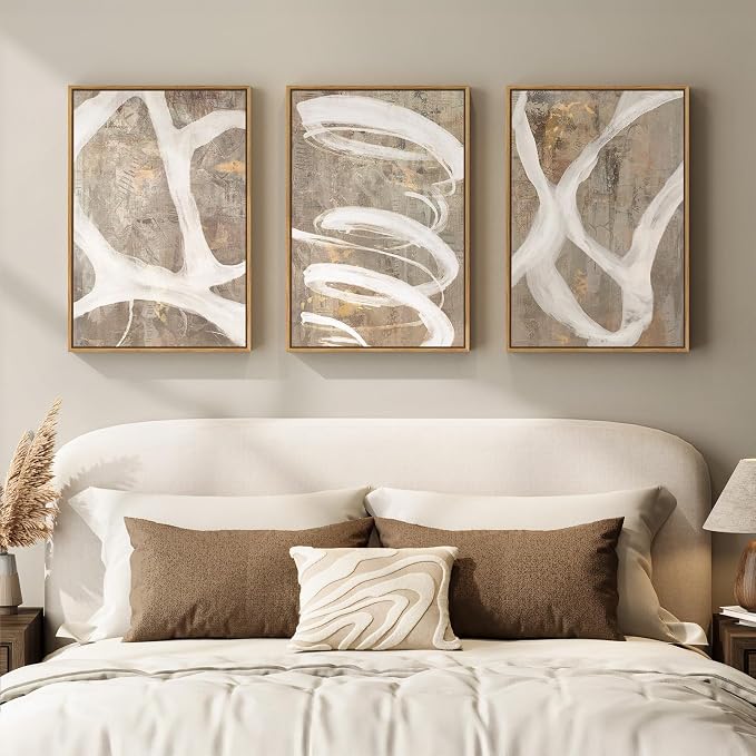 Framed Neutral Abstract Wall Art by Cuspin