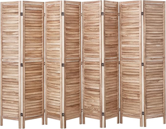 VEVOR Wood Room Divider, 8 Panel Wood Folding Privacy Screen, 66.9 Inches Tall - Image 10