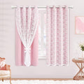 Yinhua Pink Blackout Curtains for Bedroom Double Layer Nursery Curtains for by yinhua