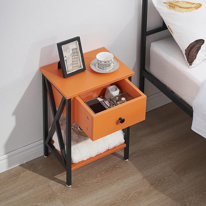 VECELO Nightstand, Modern Bedside End Table, Night Stand - Image 7