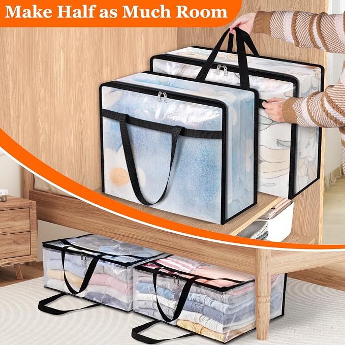 TasticTotes 4 Pack Clear Storage Bags - Image 7