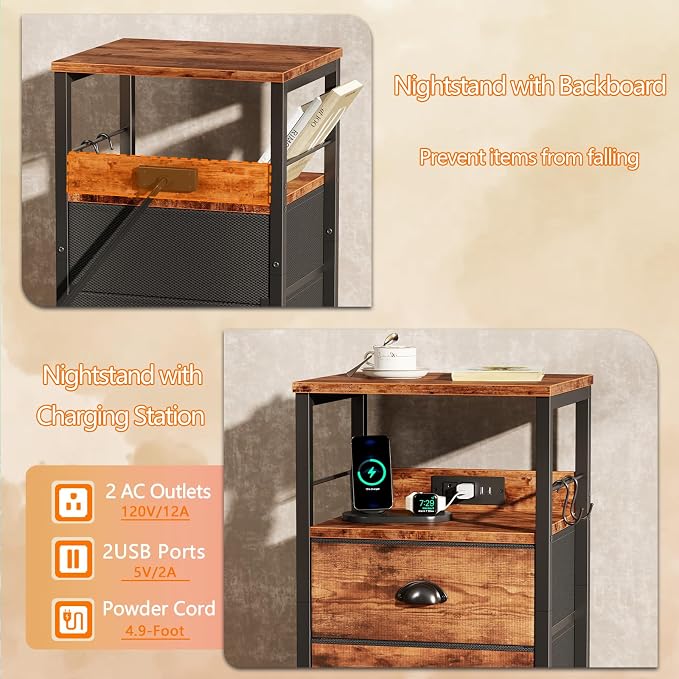 Nightstand with Charging Station - Image 5