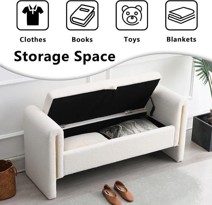 HRVEOCEI Upholstered Storage Bench - Image 4