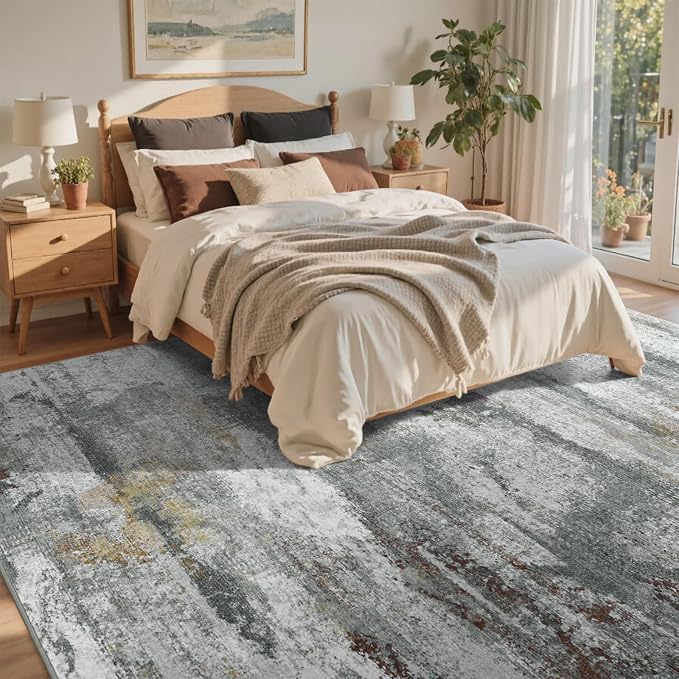 4x6 Ft Abstract Area Rugs for Living Room, Soft Non-Slip Modern Washable Rugs - Image 4