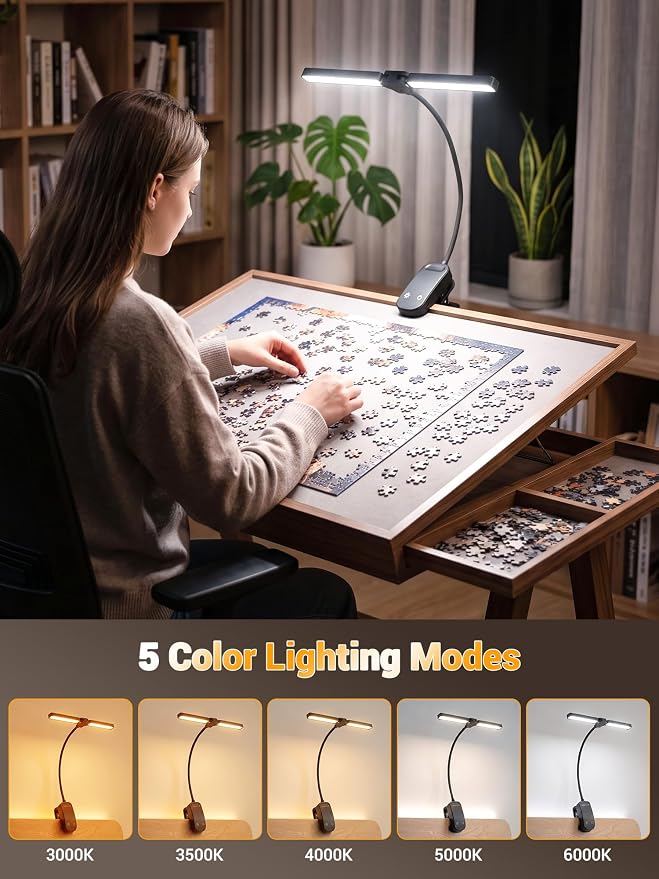 Clip on Light, 100 LEDs+10 Brightness+5 Colors Foldable Music Stand Light | - Image 3