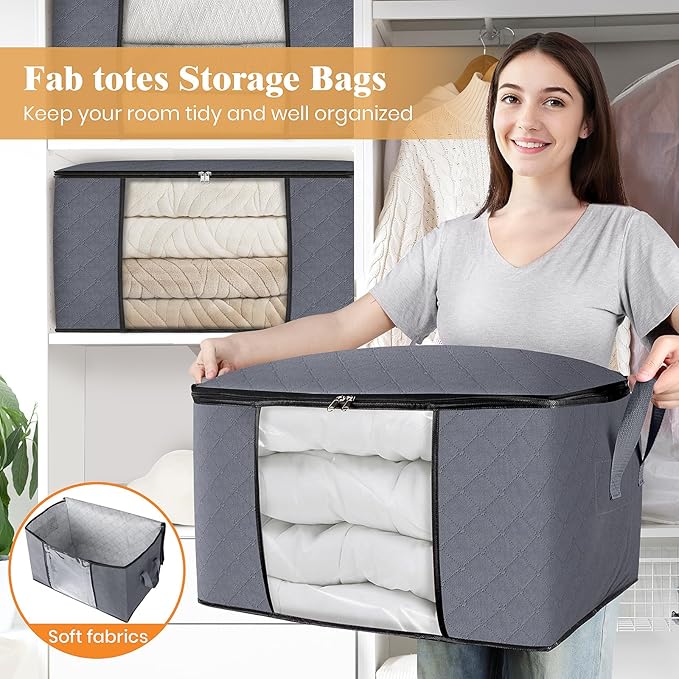 10 Pack Storage Bags for Clothes Blanket Storage Bins - Image 5