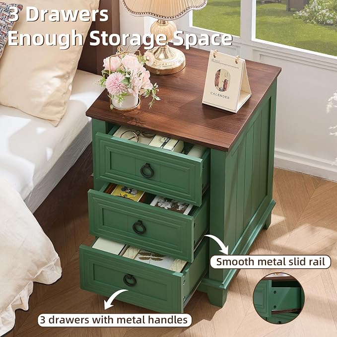 Joaxswe Farmhouse Nightstand Set 2 - Image 6