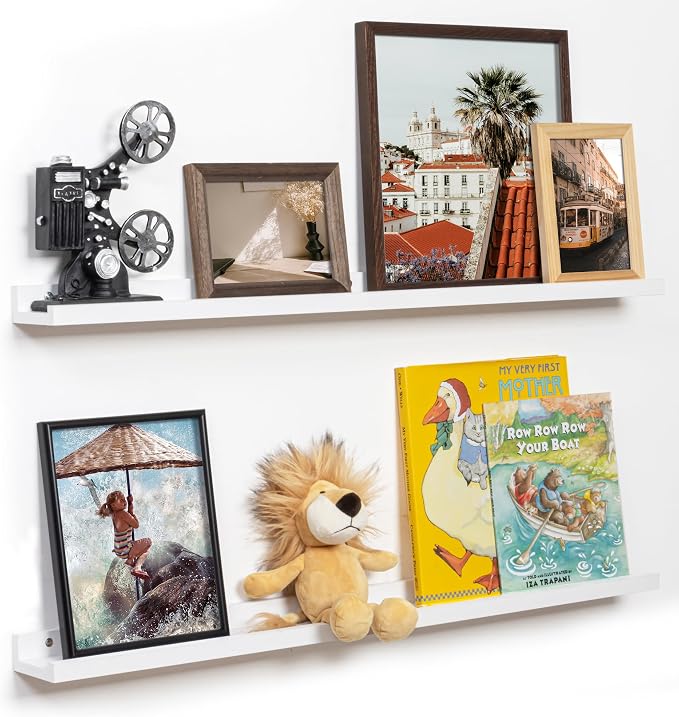 Fun Memories Picture Ledge Shelf, 32 Inch Floating Shelves Set of 2, Large by FunMemories