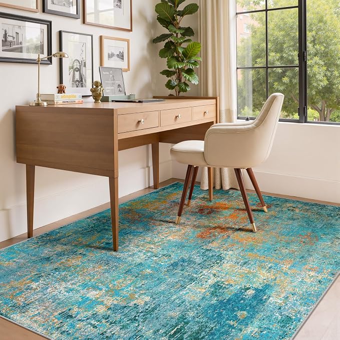 RELEANY Washable 5'x7' Abstract Area Rug - Image 8