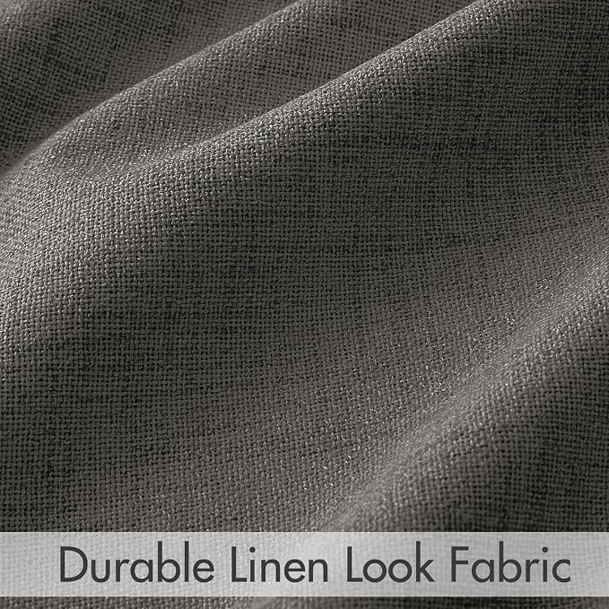 MIULEE 100% Blackout Curtains Linen Curtains 90 Inches Long, Dark Gray | 2 - Image 7