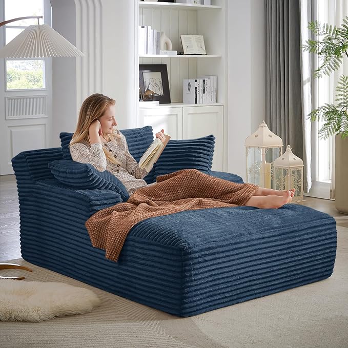 Oversized Chaise Lounge Chair Indoor, Comfy Fluffy Cloud Couch, Modern Deep by JEEOHEY