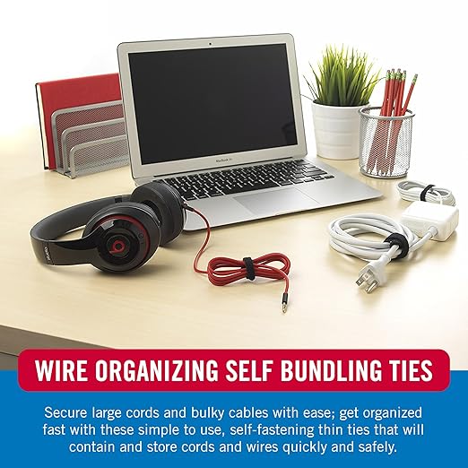 VELCRO Brand Reusable Cable Ties, Cord Management, 150 Pack - Image 3