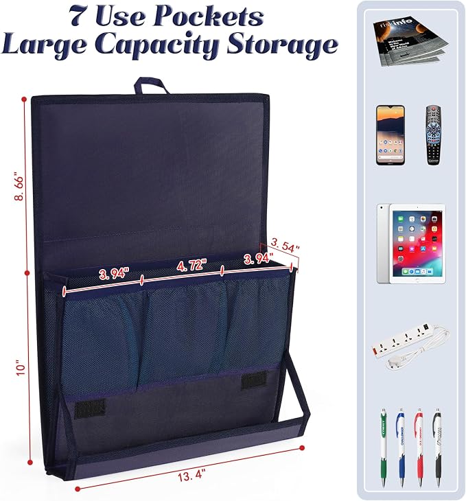 Bedside Caddy Organizer for Dorm Bed Rails - Image 2