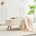 IAFIKE Oval Storage Bench 43.5" Ottoman Bench Upholstered Boucle Fabric by ABrandwithtemperature