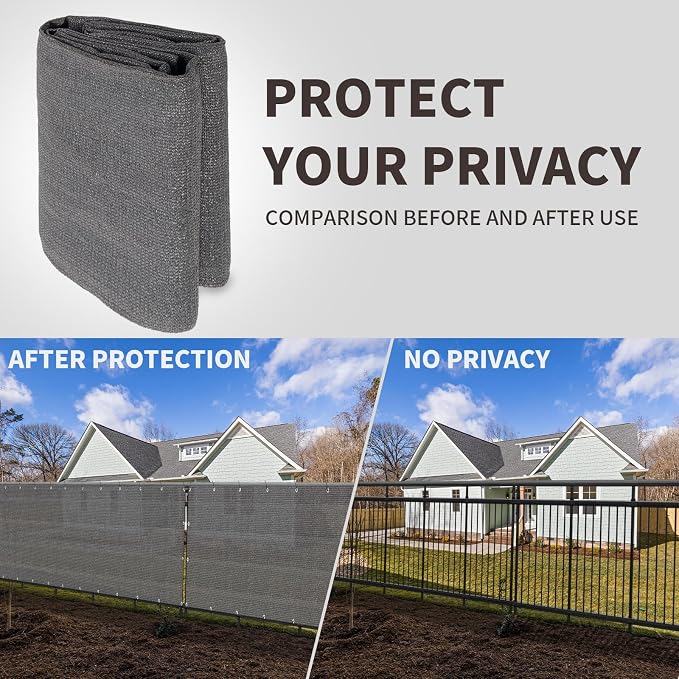 LOVE STORY Custom Size 3'x47' Balcony Privacy Screen Cover, Dark Grey | HDPE - Image 5