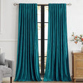 Luxury Teal Velvet Curtains 108 inches Length by PRIMROSE