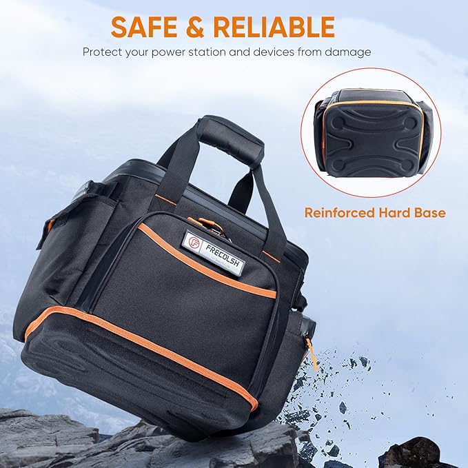 FRECOLSH Travel Carrying Case Compatible with Jackery Explorer 1000, Portable Power Station Storage Case with Water- proof Bottom and Pocket for Jackery Accessories Solar Generator Storage Bag Only