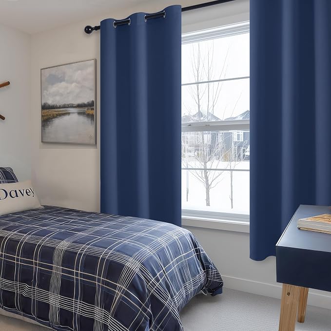 Room Darkening Window Curtains for Bedroom, 42 x 63 Inch | Thermal Insulated - Image 6
