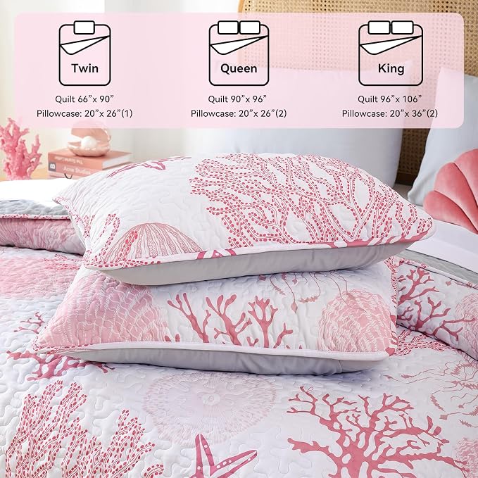 weigelia Coastal Quilt Queen Size, Soft Lightweight Microfiber, Machine Washable - Image 6