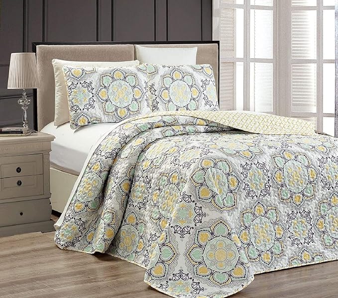 Fancy Collection 3 Pc Bedspread Bed Cover Over Size New by Fancy+Linen
