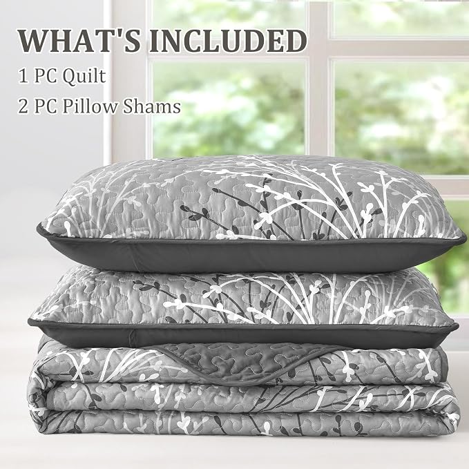 DJY Grey Quilt Set King Size - Image 8