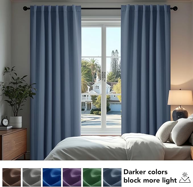 Deconovo Blackout Curtains for Bedroom, Living Room Curtains 95 Inches Long | - Image 4