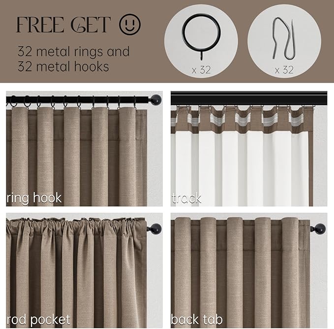 Topfinel 78 Inch Black Out Living Room Boho Curtains 2 Panels Set Room - Image 2