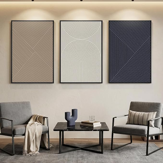 Large Framed Neutral Abstract Wall Art - Image 5