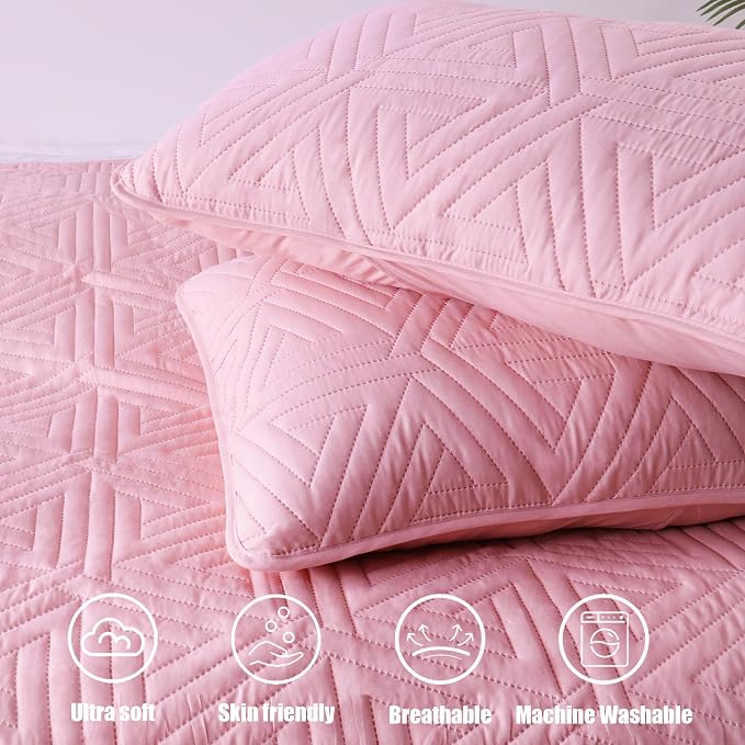 Whale Flotilla Soft Geometric Twin Quilt Set - Image 7