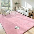 5x8 Fluffy Area Rug for Living Room: Soft Non-Slip Pink Shag Bedroom Carpet | by Oriannal