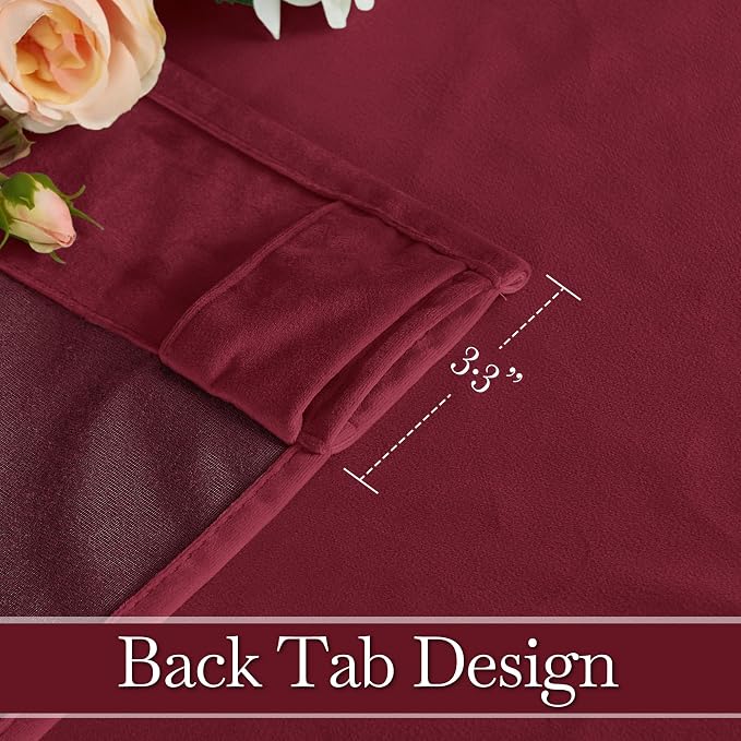 RYB HOME Velvet Curtains 108 inches Long, Extra Long High Ceiling Curtains | - Image 3