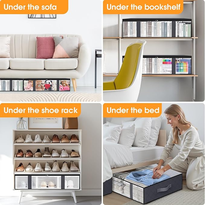 StorageRight Under Bed Storage Bags, 6 Pack, Comforters, Blankets and Seasonal - Image 7