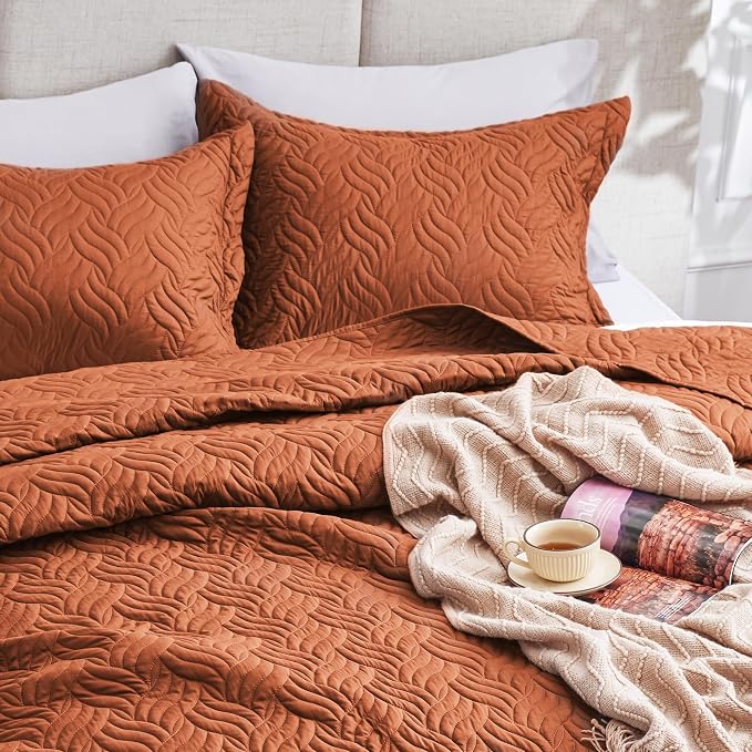 Love's cabin Quilts for Queen Bed Umber Bedspreads Bedding Set - Image 6