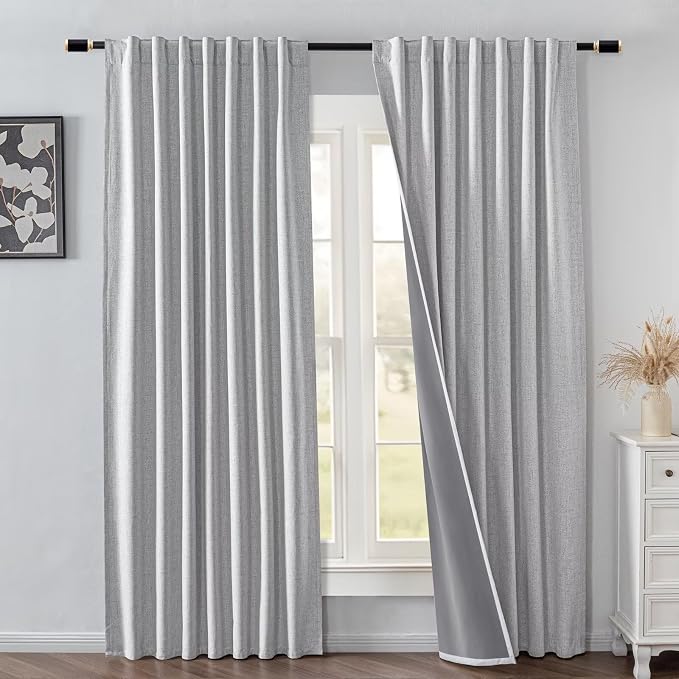 IGEMAEVE Blackout Curtains for Bedroom Grommets Off-White 52" W x 108" L | by IGEMAEVE