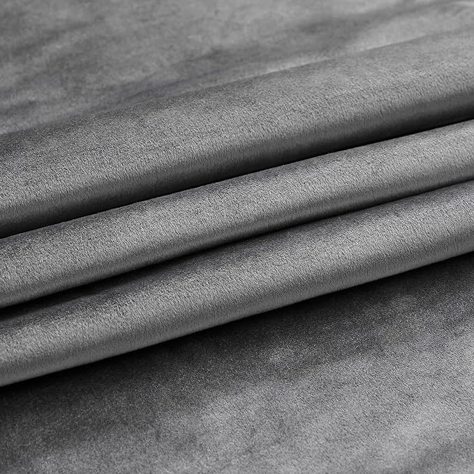 PRIMROSE Dark Grey Velvet Curtains 72 inch Long - Image 6