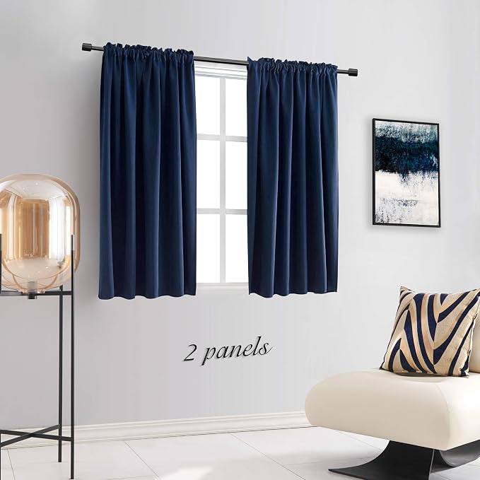Navy Blue Blackout Curtain Panels - Image 2