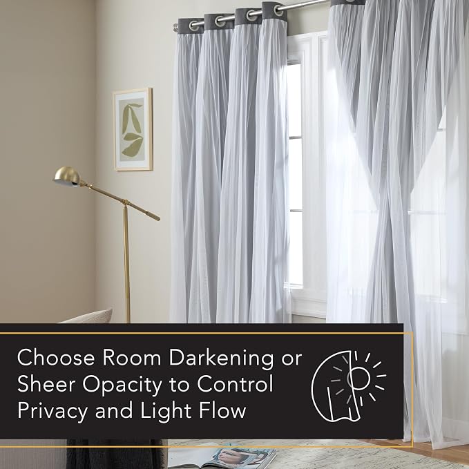 TOWN & COUNTRY LUXE Talia Double Layer Indoor Curtains, Sheer and Room - Image 9
