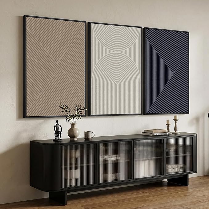 Large Framed Neutral Abstract Wall Art - Image 4