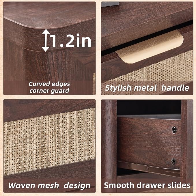 LEYAOYAO Rattan 23" Nightstands Set of 2 - Image 6