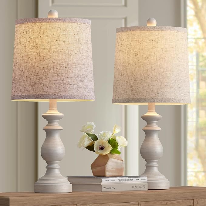 Traditional Table Lamp Set of 2, Rustic Farmhouse Table Lamps - Image 9