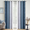 MIULEE Royal Blue and Greyish White Ombre Blackout Curtains 52Wx96L | Full Room by MIULEE