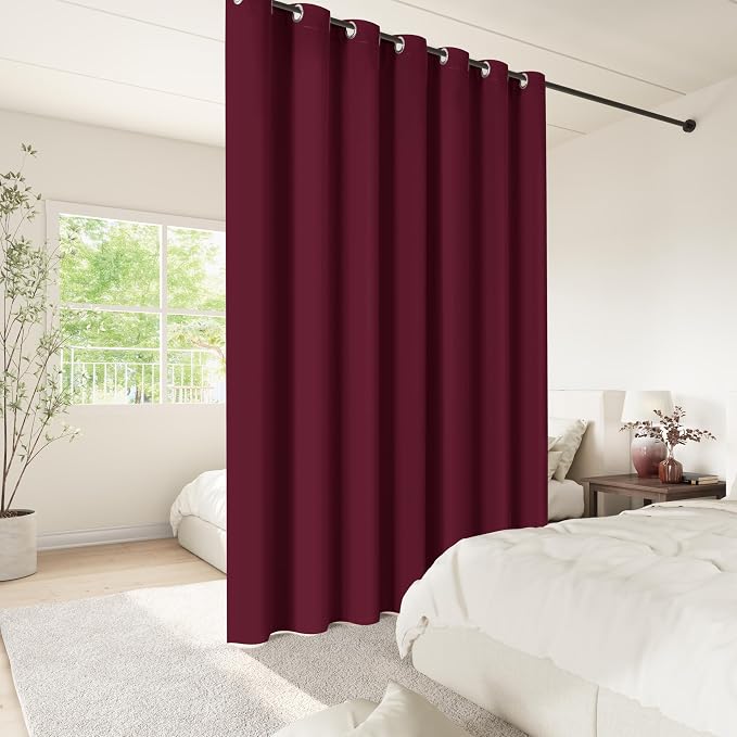ChrisDowa Room Divider Curtains 90 Inch Length Sliding Door Curtain 1 Panel | - Image 2