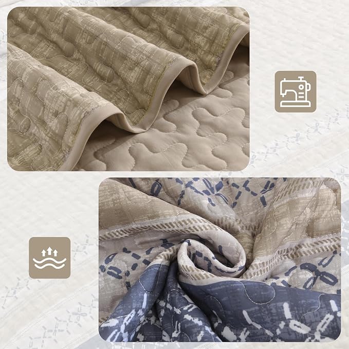 Cottolester King Quilt Bedding Set, All Seasons Microfiber Boho Quilt Set - Image 6