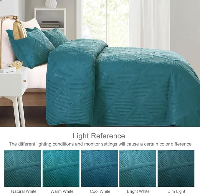 Exclusivo Mezcla Quilt King Size, Teal | Soft Bedspreads - Image 3