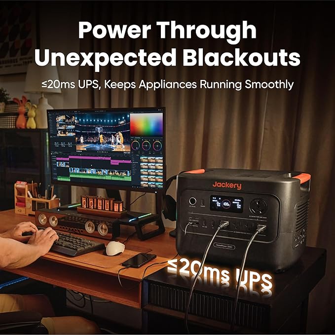 Jackery HomePower 3000 Portable Power Station and Hand Truck with 2X 200W Solar Panels, 3600W (Surge 7200W) Output, 3072Wh LFP Battery Solar Generator for Home Backup, Power Outage, RV, Emergencies