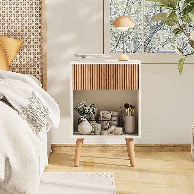 Fluted Nightstand, Modern Bedside Table - Image 7