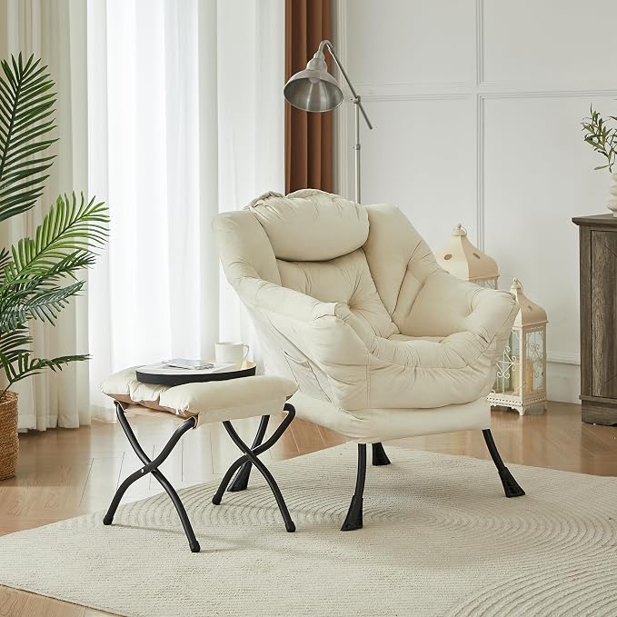 HollyHOME Lazy Chair with Foldable Ottoman, Accent Comfy Lounge Armchair and - Image 6