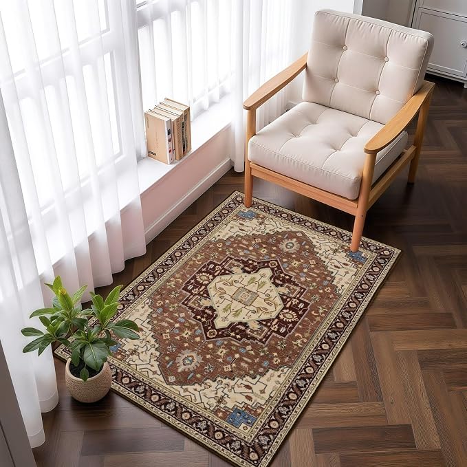 Macgace Washable Vintage Small Area Rug - Image 2